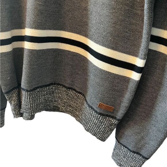 MENS BUFFALO Striped Blue & Grey Pullover Knit Sweat Shirt M - Picture 3 of 9